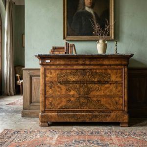 Cassettone Carlo X in Noce - Epoca '800 con Piano in Marmo