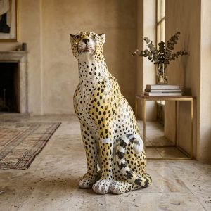 Figura di Leopardo - Ceramica Francese Anni '70