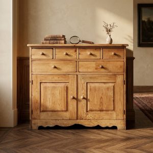 Credenza Rustica in Pino a 2 Ante e 6 Cassetti - Epoca fine '800