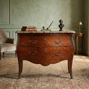 Cassettone in Marchetteria - Fine '800 con Piano in Marmo