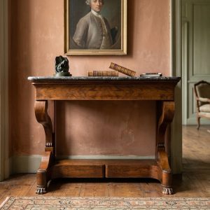 Consolle Carlo X - Epoca 1800 in noce e marmo originale