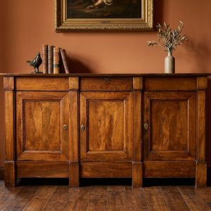 Credenza Impero in noce a 3 ante con piano a sfilo - Epoca 1800