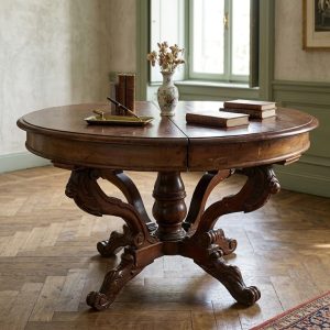 Tavolo Rotondo Carlo X - Epoca '800 in legno allungabile