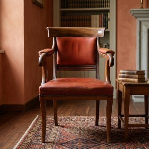 Poltrona da Scrittoio - Epoca '800 in Mogano e Cuoio Rosso