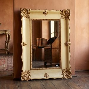 Specchiera Antica - Metà '800 in Legno Laccato e Dorato