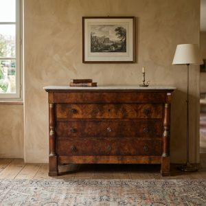 Cassettone Impero in Noce con Piano in Marmo - Epoca '800