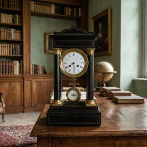Orologio a Pendolo Impero in Legno Intarsiato - Epoca '800