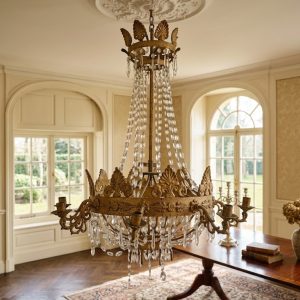 Lampadario Impero a mongolfiera - Epoca Primo '800 in cristallo