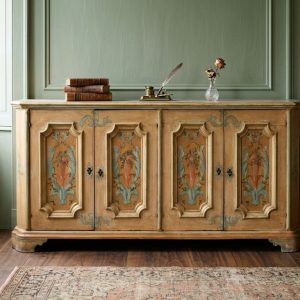 Credenza Laccata e Dipinta, Restaurata - Epoca metà '800