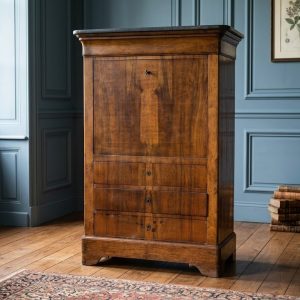 Secretaire Cappuccino in Noce e Piuma di Noce - Epoca '800