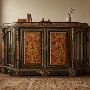 Credenza Boulle con Intarsi in Ottone e Madreperla - Epoca '800