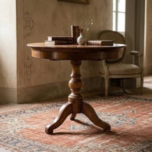 Tavolino Rotondo da Salotto - Epoca fine '800 in legno di Noce