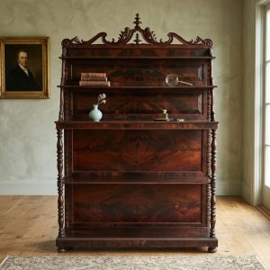 Etagere Luigi Filippo dell'800 in Mogano e Piuma