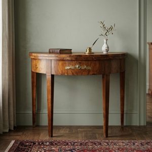 Tavolo a mezzaluna stile Impero in noce bronzi originali - Epoca '800