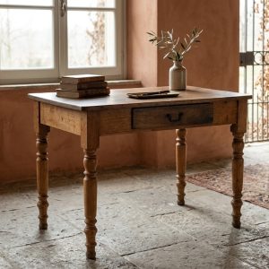 Tavolino Luigi Filippo - Epoca fine '800 in Rovere restaurato