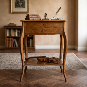 Tavolino da Lavoro Stile Luigi XV fine '800 in Noce