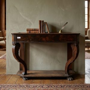 Consolle Carlo X in Mogano con Piano in Marmo Grigio - Epoca '800