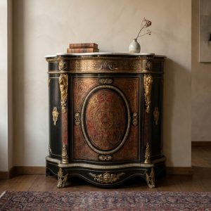 Credenza Boulle in marmo e ottone - Epoca II metà '800