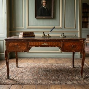 Scrittoio Luigi XVI legno pregiato piano in cuoio - Epoca fine '800