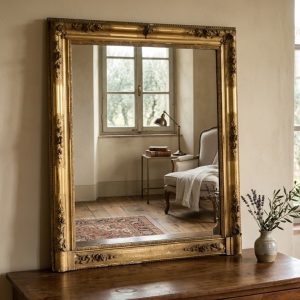Specchiera Impero in legno e pastiglia dorata - Epoca II metà '800