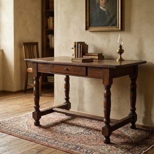 Tavolino/Scrittoio a Rocchetto - Epoca primo '900 in Rovere