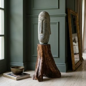 Scultura in Pietra - Epoca XX secolo, Viso di Donna stile Modigliani