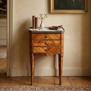 Comodino Luigi XVI in bois de rose piano in marmo - Epoca fine '800