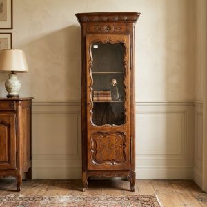 Vetrina Provenzale dell'800 in Rovere Massello - Restaurata