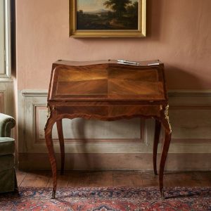 Scrittoio a Ribalta Napoleone III in Mogano con Intarsi