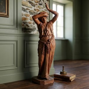 Statua Toscana - Metà '800 in Terracotta raffigurante Figura Femminile