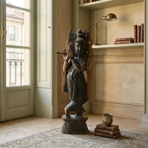 Statua Antica in Ebano di Gusto Orientale - Epoca '800