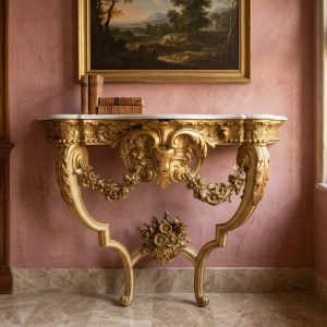 Consolle Luigi XV - Epoca primo '800 in legno dorato