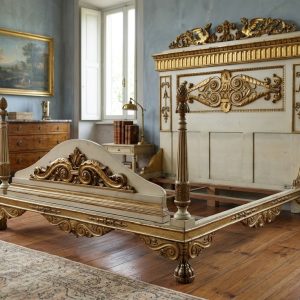 Letto Matrimoniale Laccato e Dorato - Epoca '800