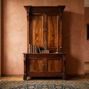 Credenza Doppio Corpo Impero in Noce - Epoca primo '800