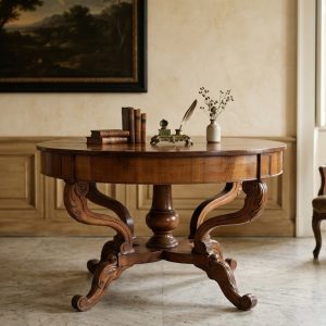 Tavolo a Cestello Genovese Carlo X in Noce