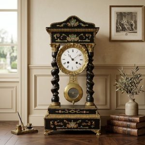 Orologio a Pendolo Impero - Epoca '800 Intarsiato