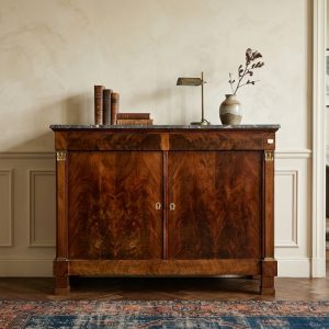 Credenza Impero in Mogano con Piano in Marmo - Epoca fine '800