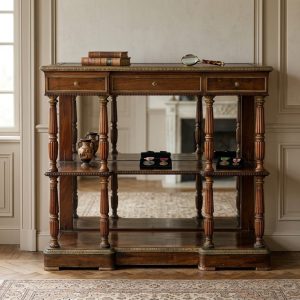 Consolle in Palissandro dell'800 con Bronzi Originali