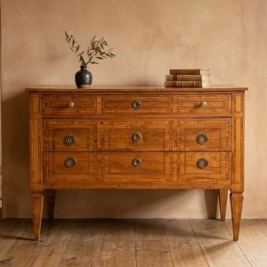 Cassettone Luigi XVI Noce Intarsi in Bois de Rose ed Ebano - Fine '700