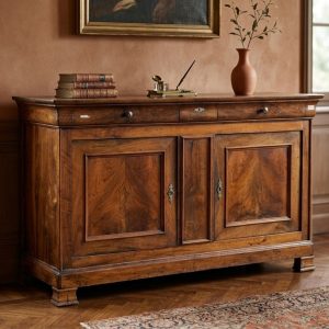 Credenza Carlo X in Noce con Piano in Marmo - Epoca '800
