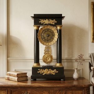 Orologio Impero Porcellana Limoges bronzi dorati - Epoca Metà '800