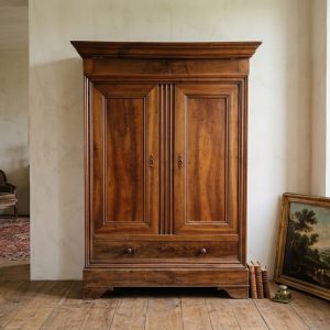 Armadio Carlo X - Epoca primo '800 in Noce con 2 Ante e 2 Cassetti