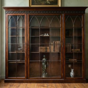 Libreria Inglese dell'800 in Mogano - Restauro in Corso