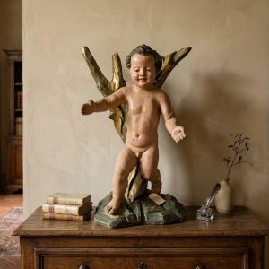 Putto in Legno Intagliato e Laccato - Epoca '800