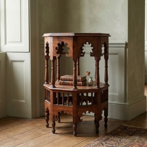 Tavolino Ottagonale 'Marocain' - Epoca fine '800 intarsiato