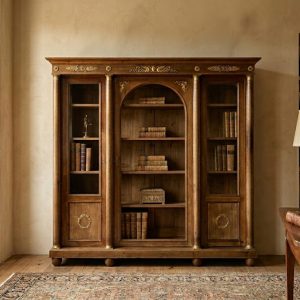 Libreria Impero in Mogano - Epoca fine '800 con Bronzi Originali