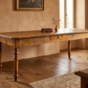 Tavolo Rustico da Refettorio dell'800 in Rovere e Larice