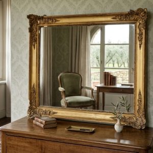 Specchiera Impero - Epoca '800 in Legno e Pastiglia Dorata