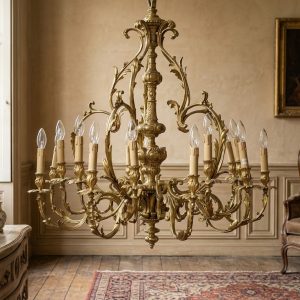 Lampadario in Bronzo dorato a 20 luci - Epoca Primi '900