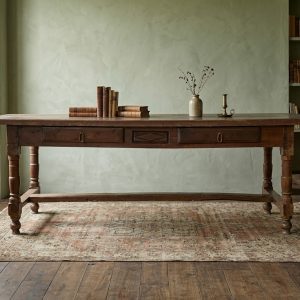 Tavolo rustico - Epoca 1800 in Rovere con cassetti